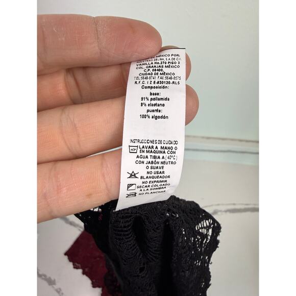 NWT Zelina Lingerie Underwear Panties Women's Size Medium Wine Red / Black - Picture 6 of 10